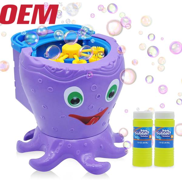 Buy Nuby Bath Octopus Bubble Machine Made Automatic Bubble Maker With 2 Solutions OEM Bubble Blower  For Kids at wholesale prices