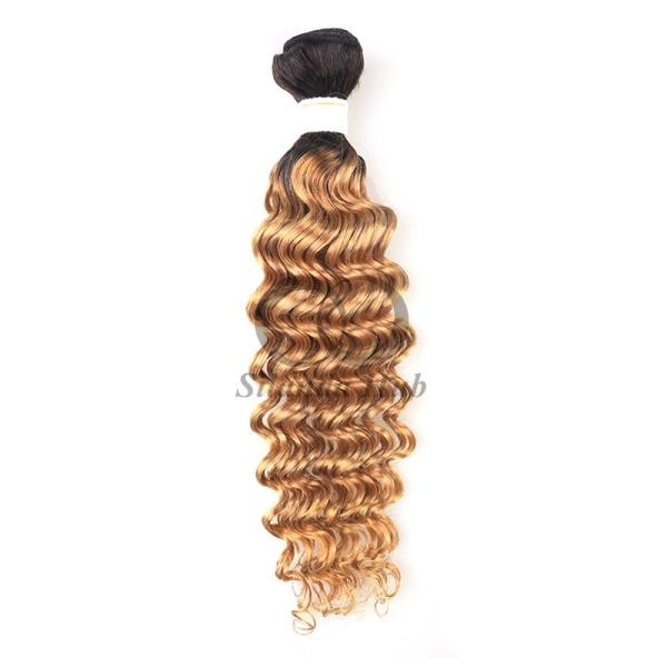 #T1B/27 Deep Wave Remy Human Hair Bundles Sew In Weave Bundles Brazilian Bundle Deals