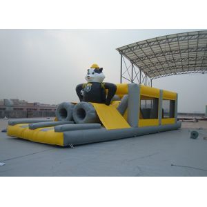 Quality Yellow Outdoor Inflatable Amusement Park With Panda Model Customized for sale