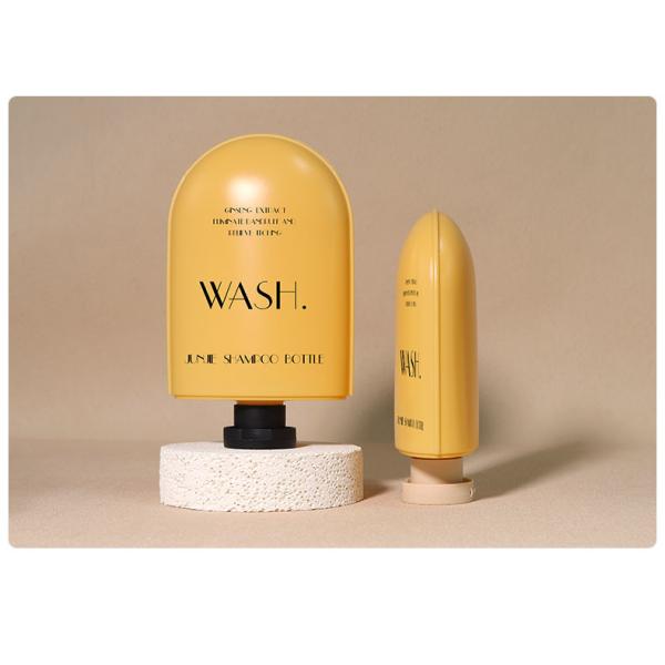 Customized 350ml 250ml HDPE Plastic Special Shampoo Bottle Wholesale Eco-Friendly Body Wash Pump Bottle