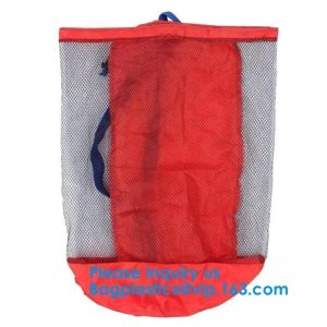 Promotional Custom Logo Brown Small Nylon Drawstring Mesh Bag, OEM Design