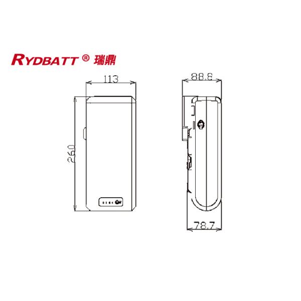 RYDBATT SKY-03A(36V) Lithium Battery Pack Redar Li-18650-10S3P-36V 10.4Ah For Electric Bicycle Battery