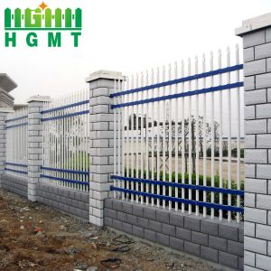 Quality Flat Top Powder Coated Iron Picket Steel Tubular Fence Panels For Residential Areas for sale