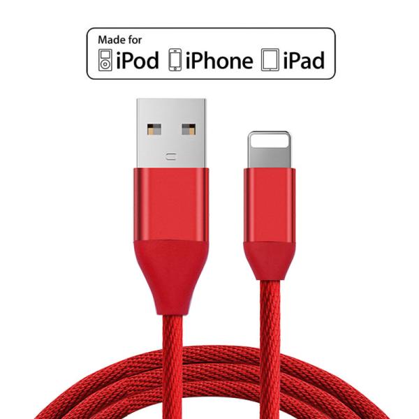 Nylon Braided USB Data Cable , USB Charging Cable For IPhone 6S / IPhone X