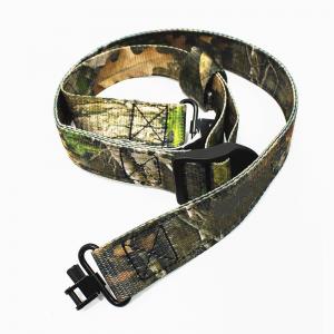 China 1.25 Inch Canvas Rifle Sling Durable Camo Webbing Black Leather Rifle Sling on sale
