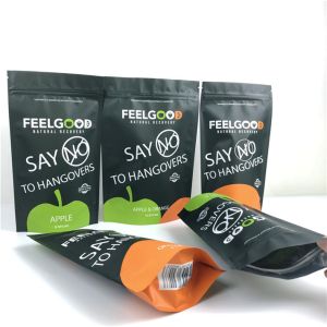 Custom Logo Printed Stand Up Zipper Pouch Smell Proof Waterproof Plastic