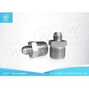 Quality Industrial JIC NPT Male Hydraulic Flare Fittings 37° Adapters Carbon Steel Material for sale