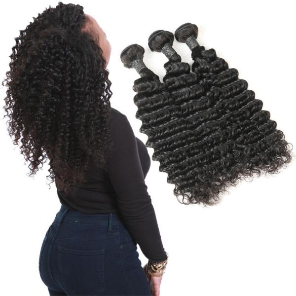 Buy Real 9A 20 Inch Deep Wave Curly Hair Extensions 3 Bundles Prevent Shedding at wholesale prices