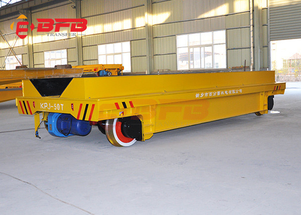 Heavy Load Reel Power Railway Move Electric Rail Flat Cart For Machinery Plant