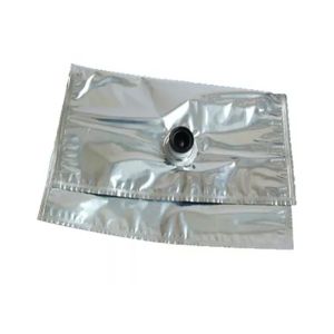 Reusable Silver Red Wine Quad Seal Bag Aluminium Foil Plastic Beverages Liquid
