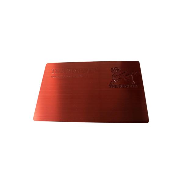 Buy Steel Red Brushed Credit Card With Hico Magnetic Stripe Signature at wholesale prices
