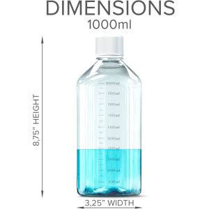 Scientific 125 Ml Plastic Reagent Bottle 6-Pack Laboratory Chemical Storage -