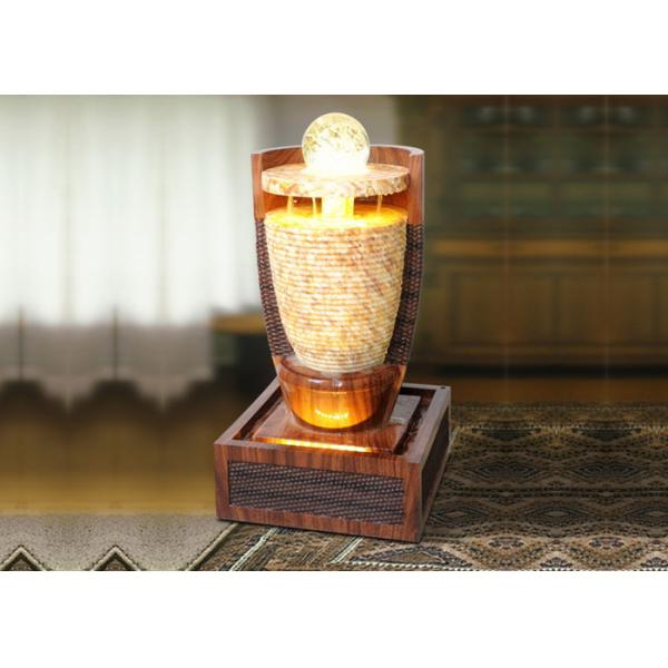Buy Turning Ball Marble Effect Wood Rattan Garden Fountain at wholesale prices