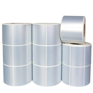Blank Matte Silver Shipping PET Label Stickers Printable With Self Adhesive