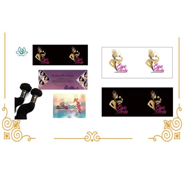 Custom High Adhesive Hair Bundle Labels Waterproof For Hair Extension