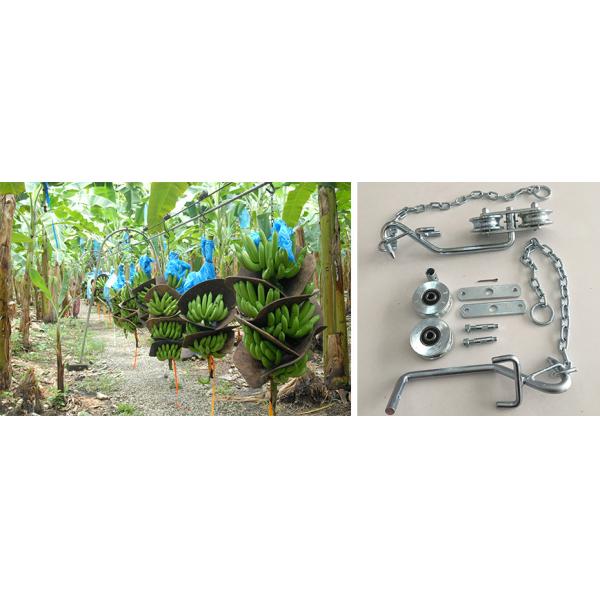 Iron Banana Cableway Roller Zinc Silver Banana Farm Trolley Roller Pulleys