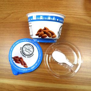 Food Grade Disposable customized plastic yogurt milk drink cup with aluminum