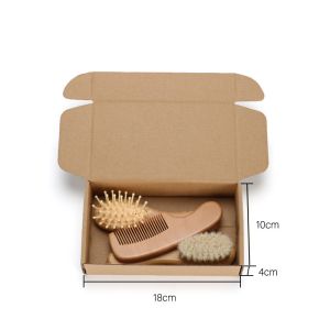 Modern Goat Bristle Brush Wooden Baby Brush And Comb Set For Newborns