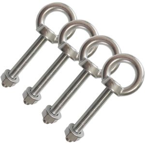 INCH Stainless Steel M10 Shoulder Eye Bolts 3/8"x 2.75" Heavy Duty Screws with