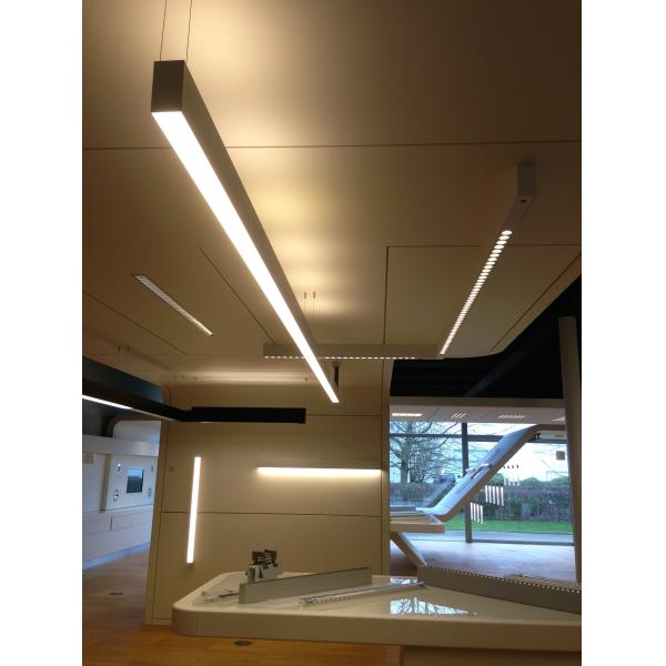 Customized Aluminum Black Linear Pendant Light Indoor Linear Led Pendant