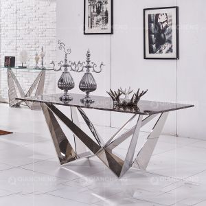 ODM Modern Dining Room Furniture 123kg Tempered Glass Rectangular Table
