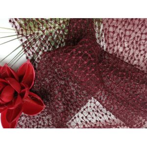 Bedding Articles Mesh Embroidered Wine Red Polka Dot Tulle Fabric