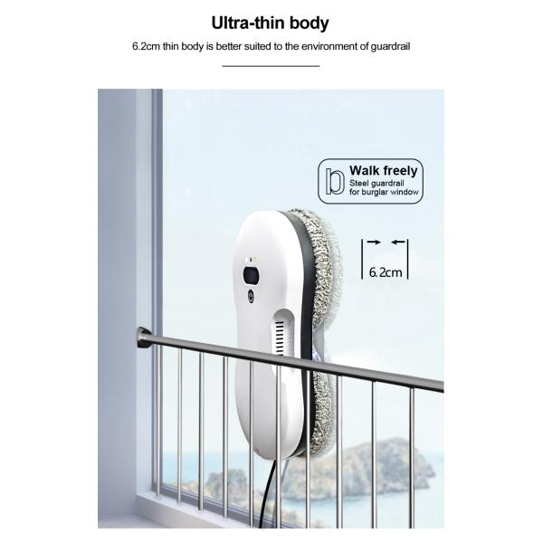 Convenient Remote Control Household Electric Window Cleaning Robot with 4m Safety Rope