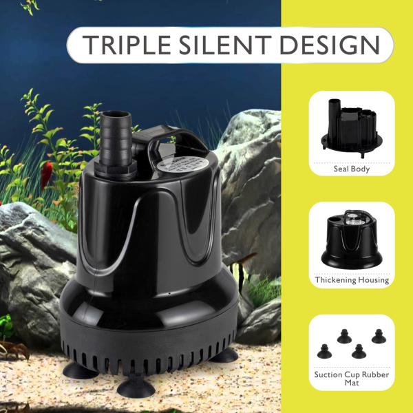 1060 GPH Submersible Aquarium Pump with Adapter Fast and Automatic Electric Water Exchange Aquarium Cleaning Pump Fish Tank Pump