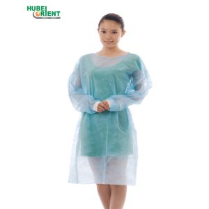 OEM Non Sterilized Nonwoven Disposable Surgeon Gown With Knitted Cuff