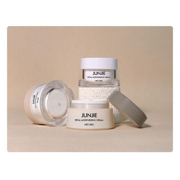 Acrylic Collar Material 50gm Plastic Wheat Colour Cosmetic Set Cream Jars for Cosmetic Jar Packaging Solution