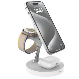 15W Zinc Alloy ABS 4 In 1 Wireless Charging Station with PD/QC3.0 for Multiple