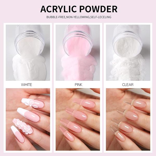 Nail Products Manufacturer 2023 Transparent High Quality Clear Nude Bulk 1kg Bag Acrylic Powder for Shop