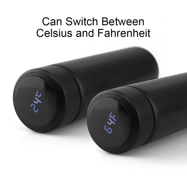 500ML Fahrenheit Smart SS304 Stainless Steel Double Insulated Vacuum Thermo Water Bottle With LED Temperature Display