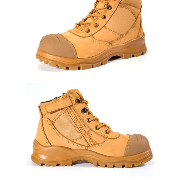 EN ISO 20345:2011 Compliant Genuine Leather Safety Boots with Steel Midsole and Steel Toe for Industrial Protection