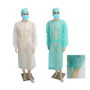 Blue Disposable Surgical Isolation Gown with PP PE Material