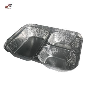 China Kitchen 3 Compartment Aluminum Trays 750ml Easy Taking on sale