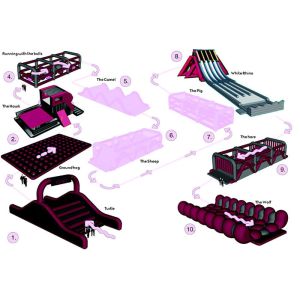 Fire Proof Inflatable Obstacle Challenges For Playground , Amusement Park