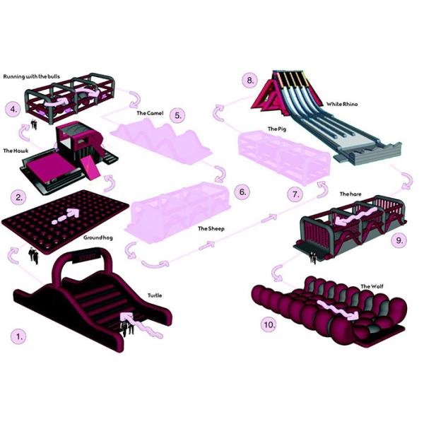 Buy Fire Proof Inflatable Obstacle Challenges For Playground , Amusement Park at wholesale prices