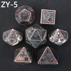 Electroplated Vintage Colored Octopus Metal Dnd Dice Set Dragon and Dragon