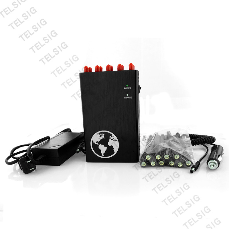All In One Portable Signal Blocker , 10 Antenna Portable Mobile Jammer Scrambler