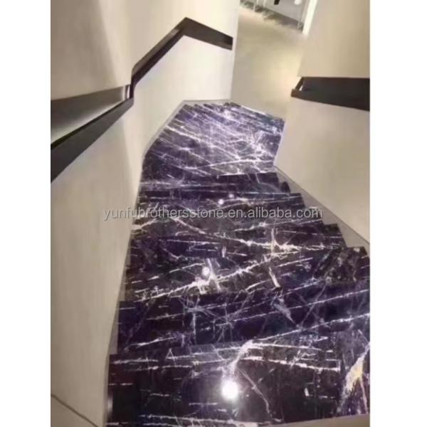 Modern Blue Stone Polished Cloisonne Marble Tile for Dining Room and Living Space