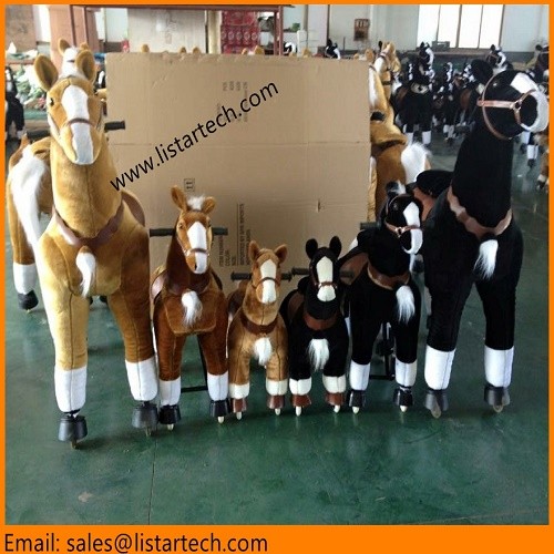 Buy White Ride on Walking Toy Horse Unicorn, Small Mechanical Pony, Kids Amusement Rides at wholesale prices