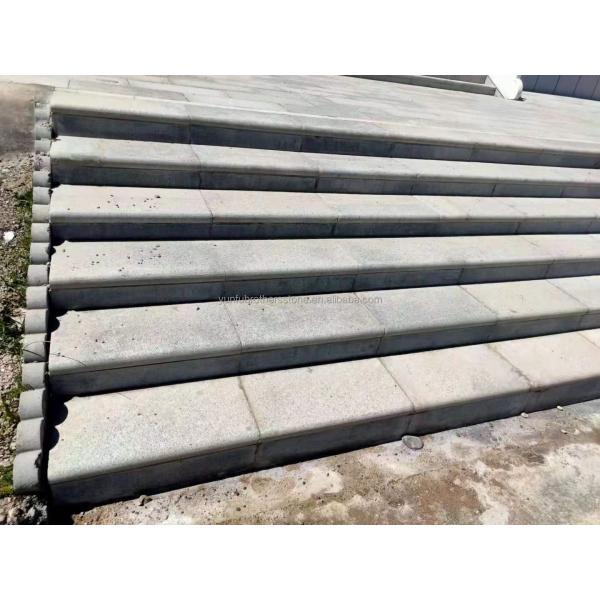 Outdoor Cut-To-Size White Granite Slab with Modern Design and Flamed Granite Steps