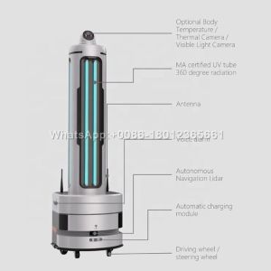 Mobile Body Temperature Camera UV Lamp Virus Killing Robot