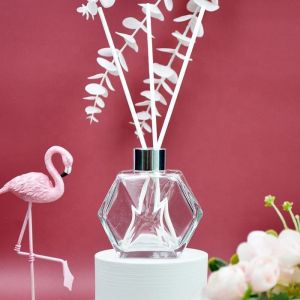 200ml Polygon Frosted Reed Diffuser Bottle Customized With Lids