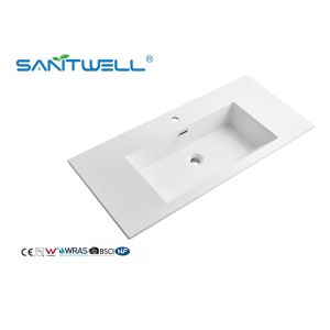 China Large Size Good Sale SWJ1000 Sanitary Ware Stone Resin Basins Glossy White Bowl Sinks on sale