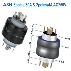 A8H mercury slip rings 2poles/30A&2poles/4A