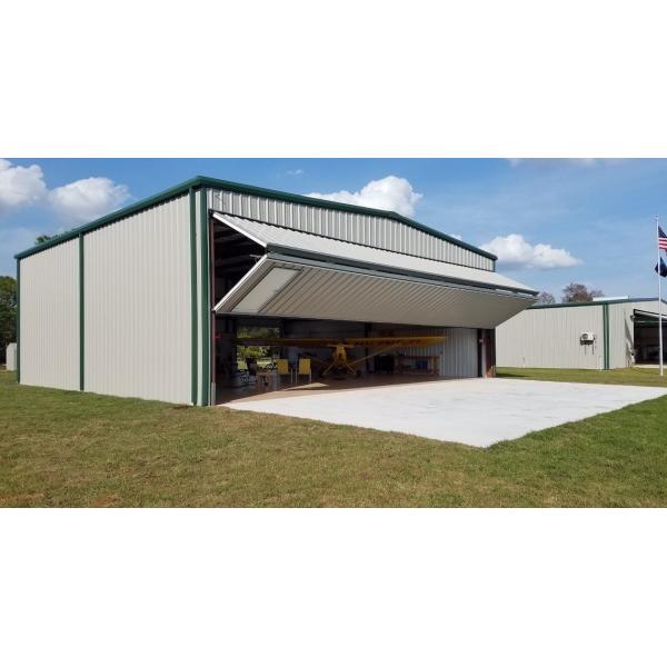 Large span space galvanized H-shaped steel structure aircraft hangar building