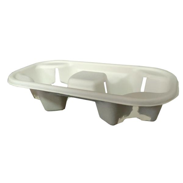 Buy Zero Plastic Compostable Sugarcane Bagasse 2 Cup Carrier at wholesale prices