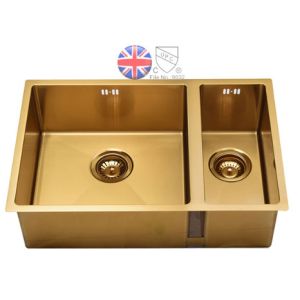 Nano PVD Gold Undermount Stainless Steel Kitchen Sink Without Faucet